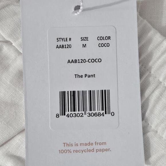 2/$50 Andie The Madeira Pant Linen Coconut Size M | Relaxed Summer Trousers - Picture 5 of 6